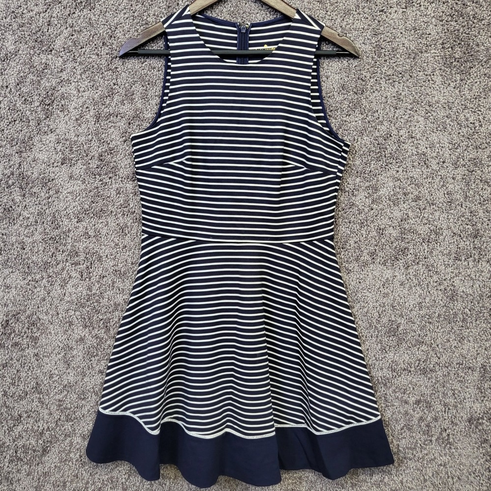Kate Spade Fit and Flare Dress Womens 4 Navy White Striped Excellent NJMU8912